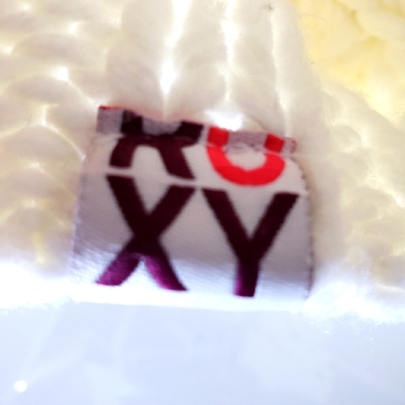Roxy Chunky Knit Floppy Cap Cream Boho Summer Ski Winter Women NWOT - Picture 5 of 7